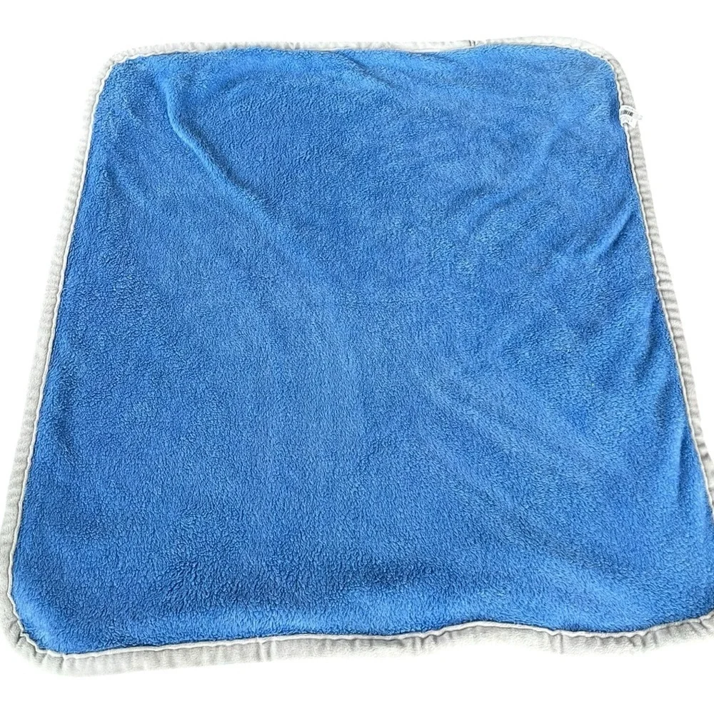 Blankets & Beyond Elephants Plush Double-Sided Baby Blanket Green Blue 27x31 HTF